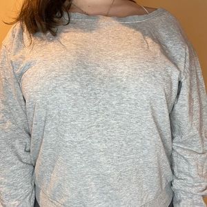 Forever 21 Off the Shoulder Gray Crewneck